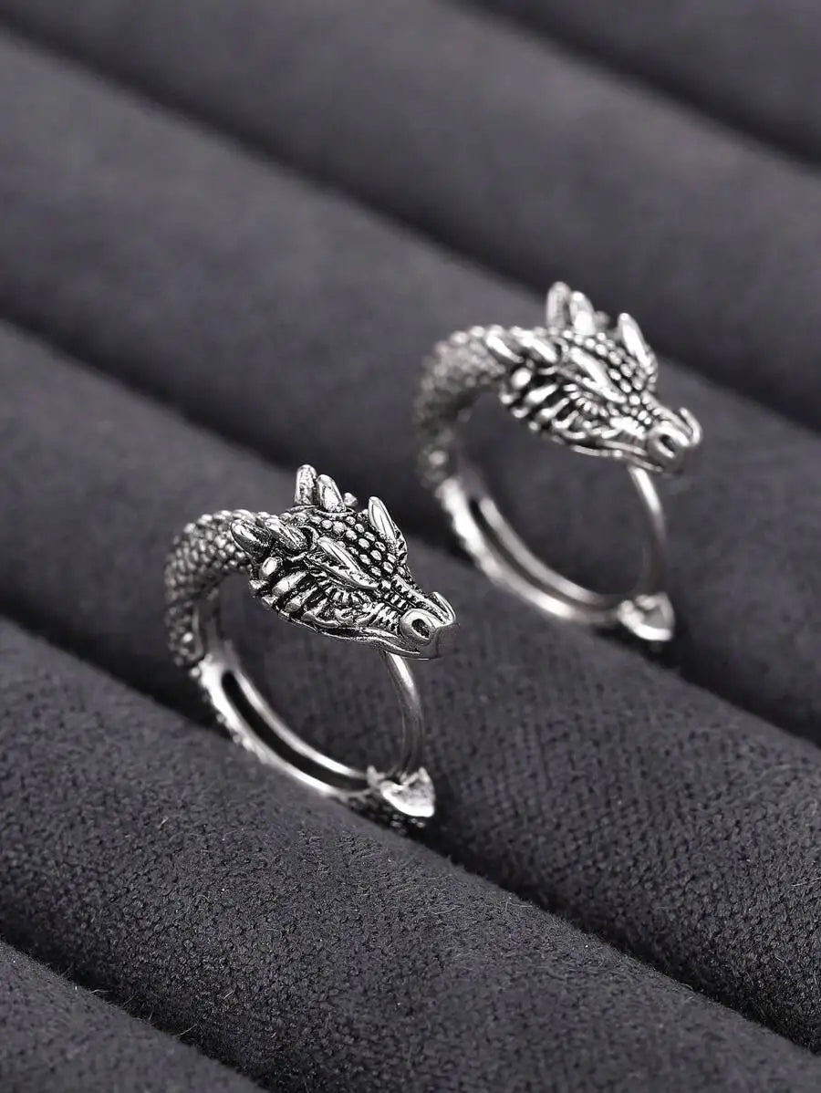 Dragon Head Hoop Earrings For Women Stylish Fashion