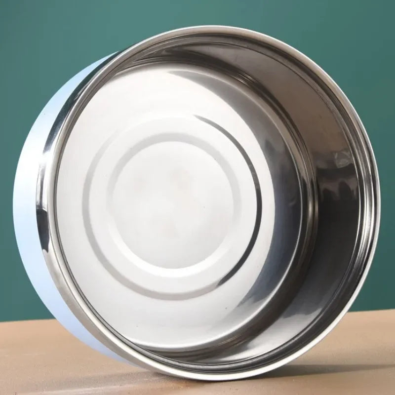 Dog Food Bowl Stainless Steel Double-layer Water Bowls for Dogs Feeding Non-slip