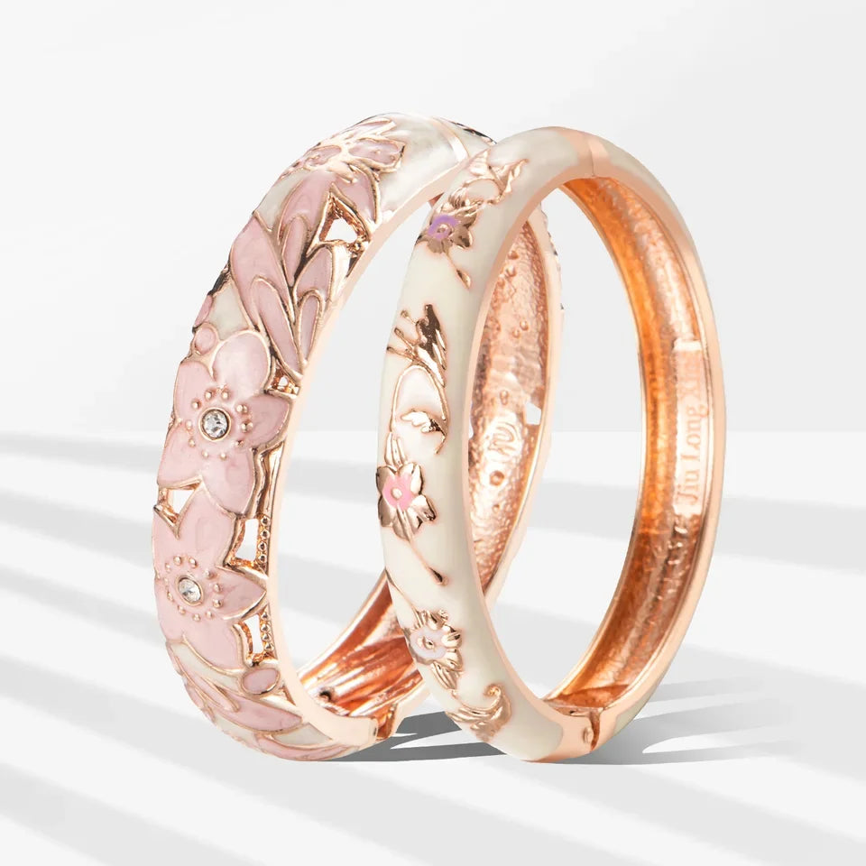 Bracelet For Women Double Enamel Bangle Set Cloisonne Women's Jewelry Accessories Indian Style Dubai