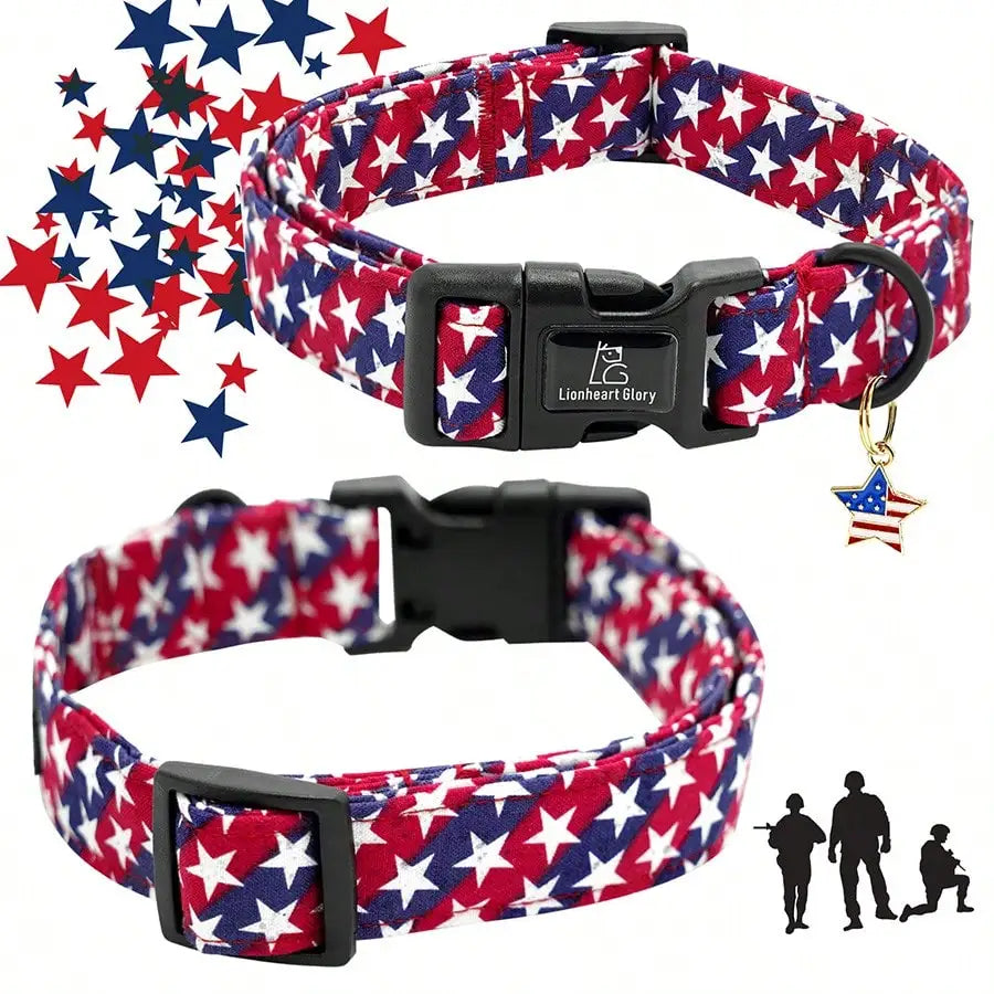 4th Of July Independence Day Patriotic Pet Collar American Flag Pattern Adjustable