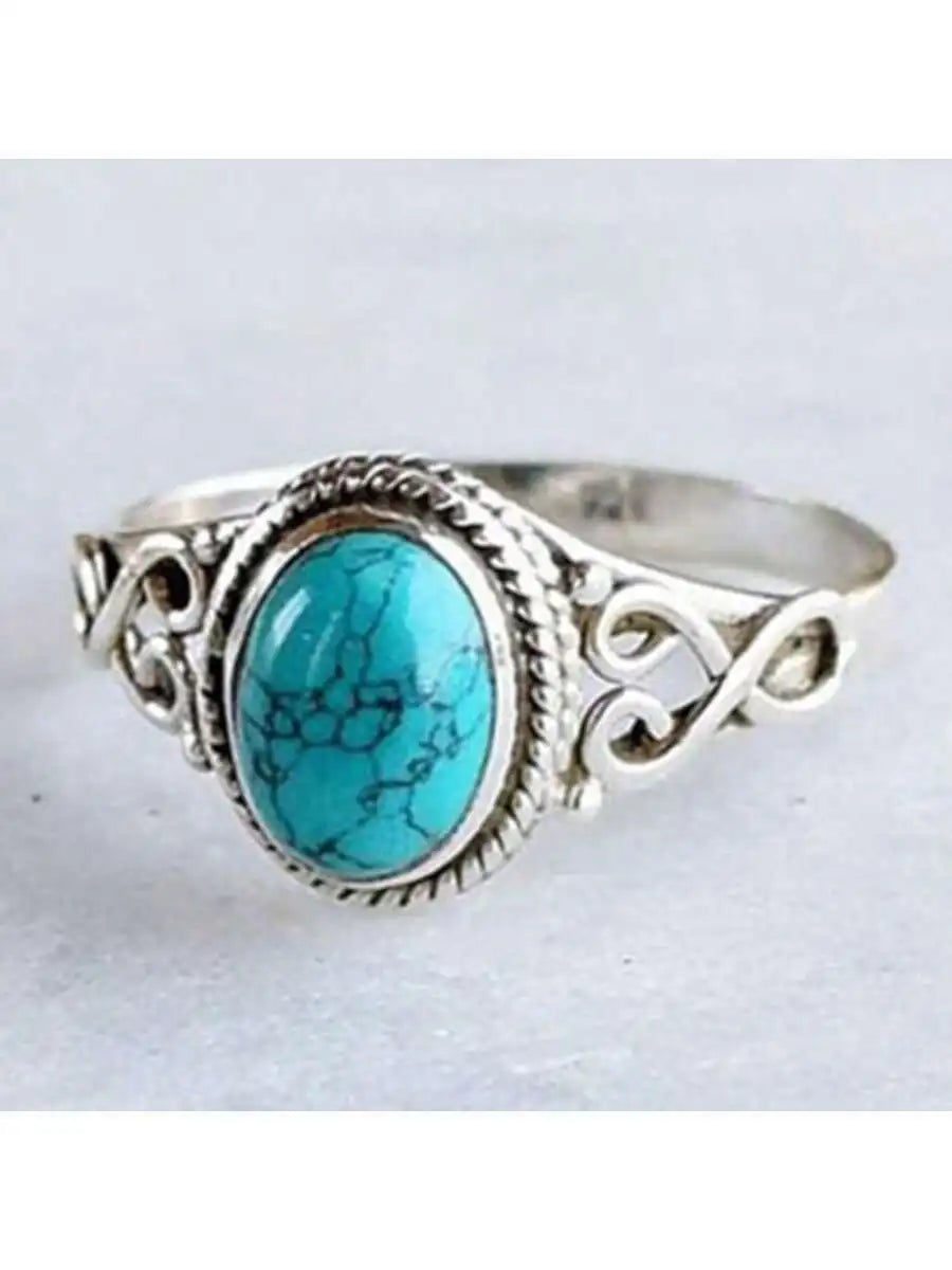 Boho Chic Turquoise Stone Ring Vintage Design For Daily Wear