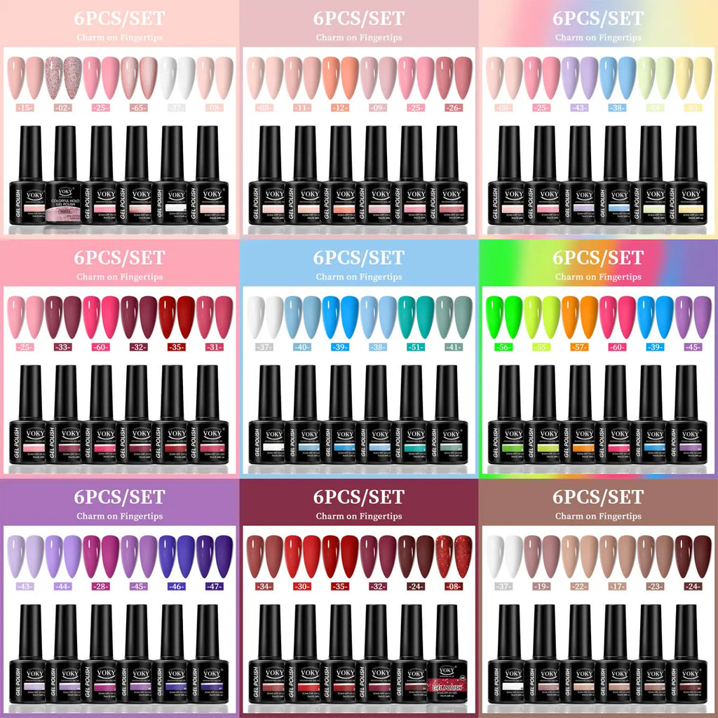 6-Piece Set of Nail Gel, Seasonal Fashionable Nail Gel