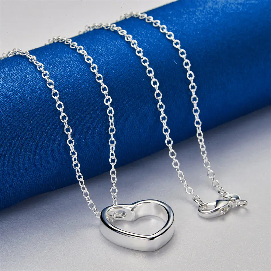 925 sterling silver 16-30 inch exquisite heart-shaped pendant necklace for women