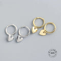 2 Pairs 925 Sterling Silver Heart Tassel Earrings Gold Plated Simple Fine Jewelry Anti-allergy