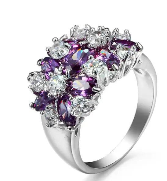 Pure Sterling Sparkling 925 Silver Rings for Women CZ Crystal