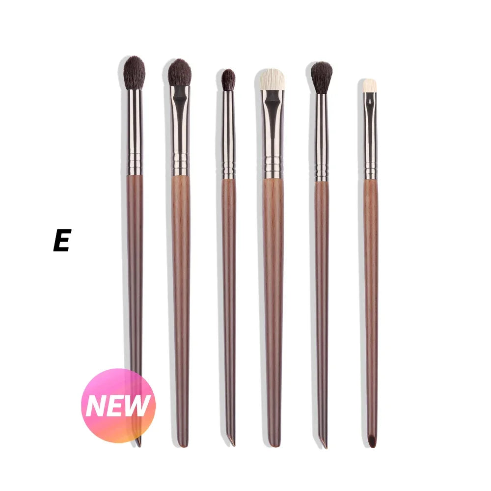 2/6 pcs Makeup Eye Shadow Brush Set Goat Hair Tool Ultra Soft Make Up Brush