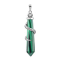 Snake Wrapped Crystal Hexagon Column Stone Pendulum Pendants