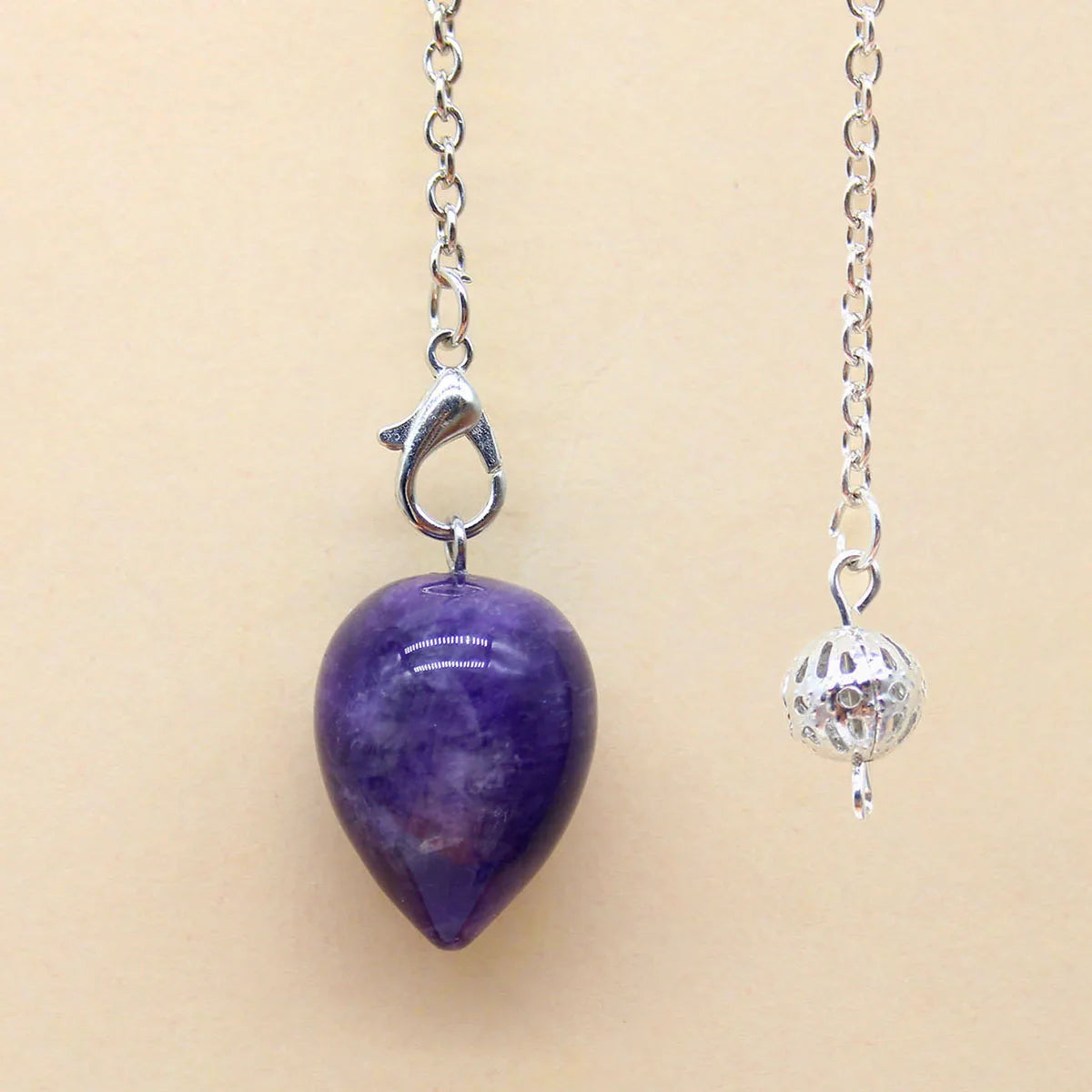 Natural Stone Quartz Pendulum for Dowsing Divination Water Drops Crystal