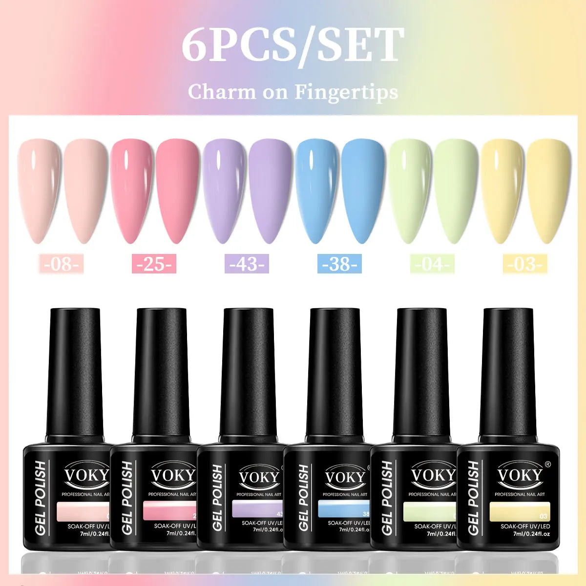 6-Piece Set of Nail Gel, Seasonal Fashionable Nail Gel