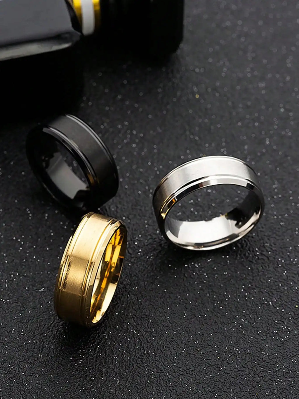 Brushed Tungsten Stainless Steel Ring for Men and Women