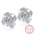 Elegant 925 Sterling Silver Zirconia Earrings For Women