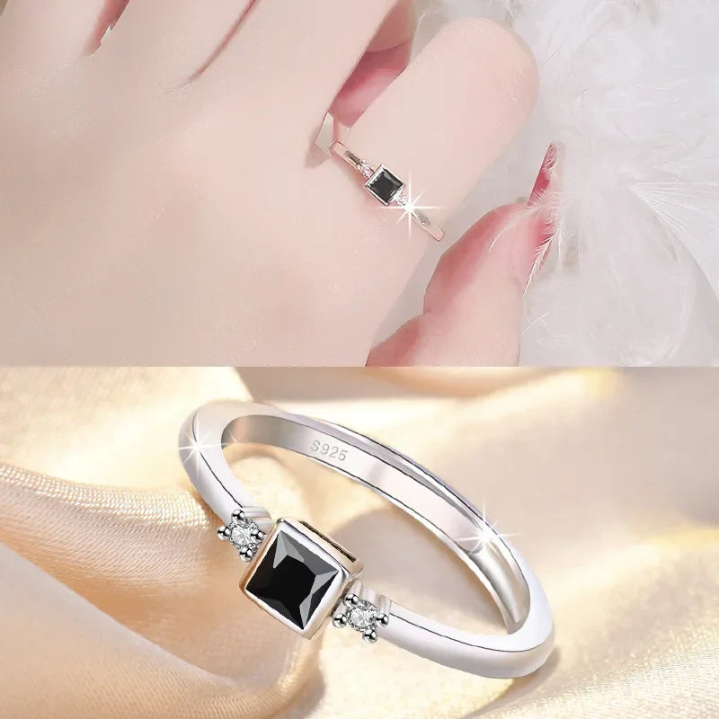 New 925 Sterling Silver Ring  Zircon Fine Ring