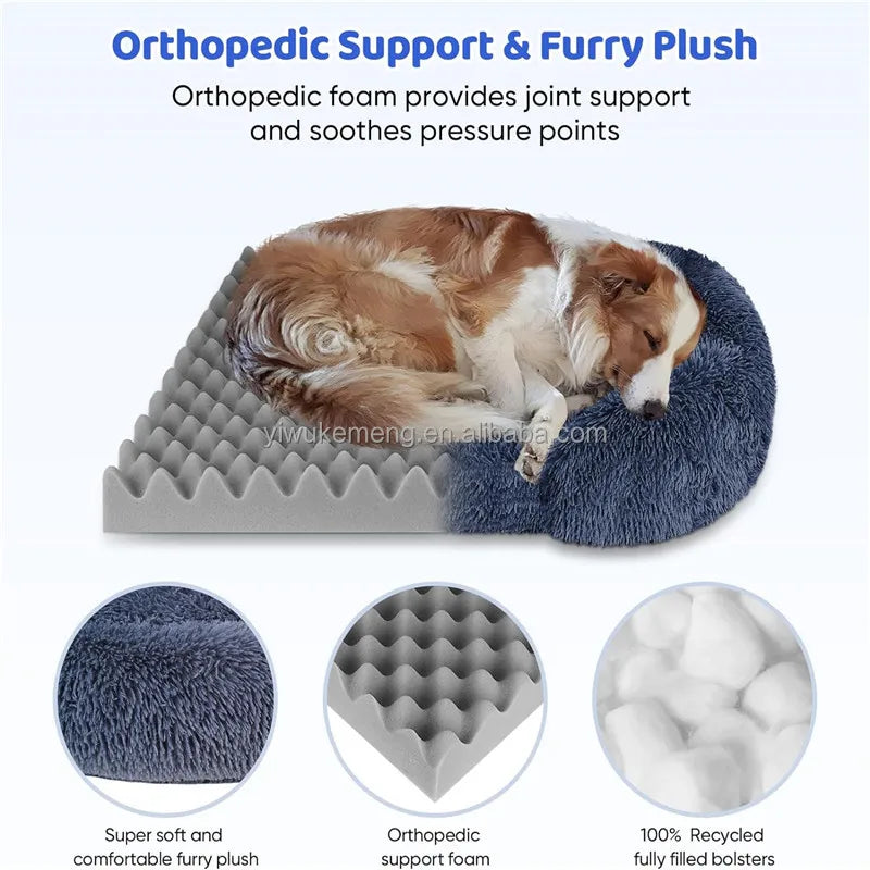 Thickened orthopedic dog bed for large dogs easy to remove and wash plush cover