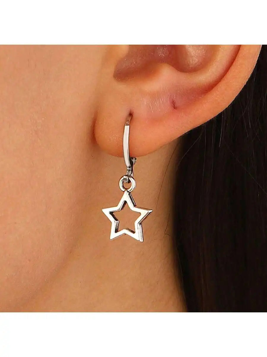 Hollow Star Drop Earrings For Women Casual Wear