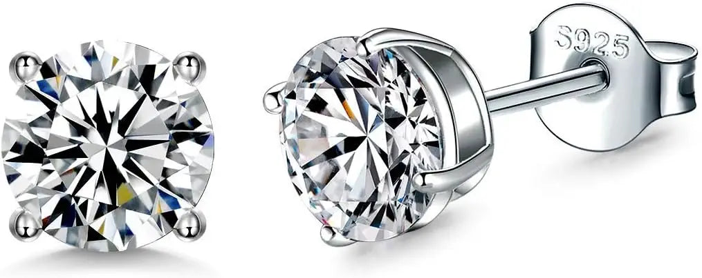 925 Sterling Silver Stud earrings Set  White Gold Plated Hypoallergenic Stud Earrings Cubic Zirconia Stud Earrings for Women