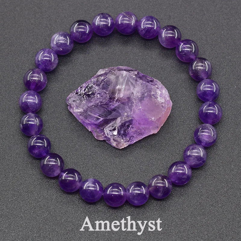 New Amethust Bracelet Made of Real Natural Stone Beads Bracelet