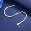 925 Sterling silver Classic Twisted rope chain Bracelets for women