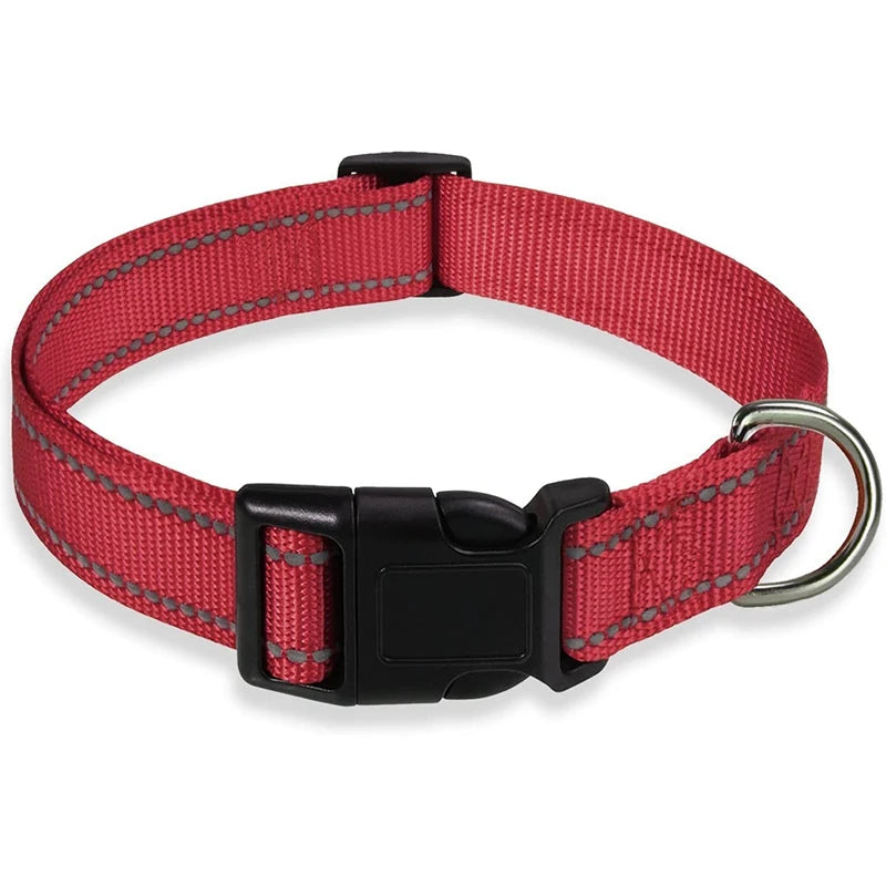 Reflective Dog Collar Medium Dogs Adjustable Soft Nylon Collar Buckle