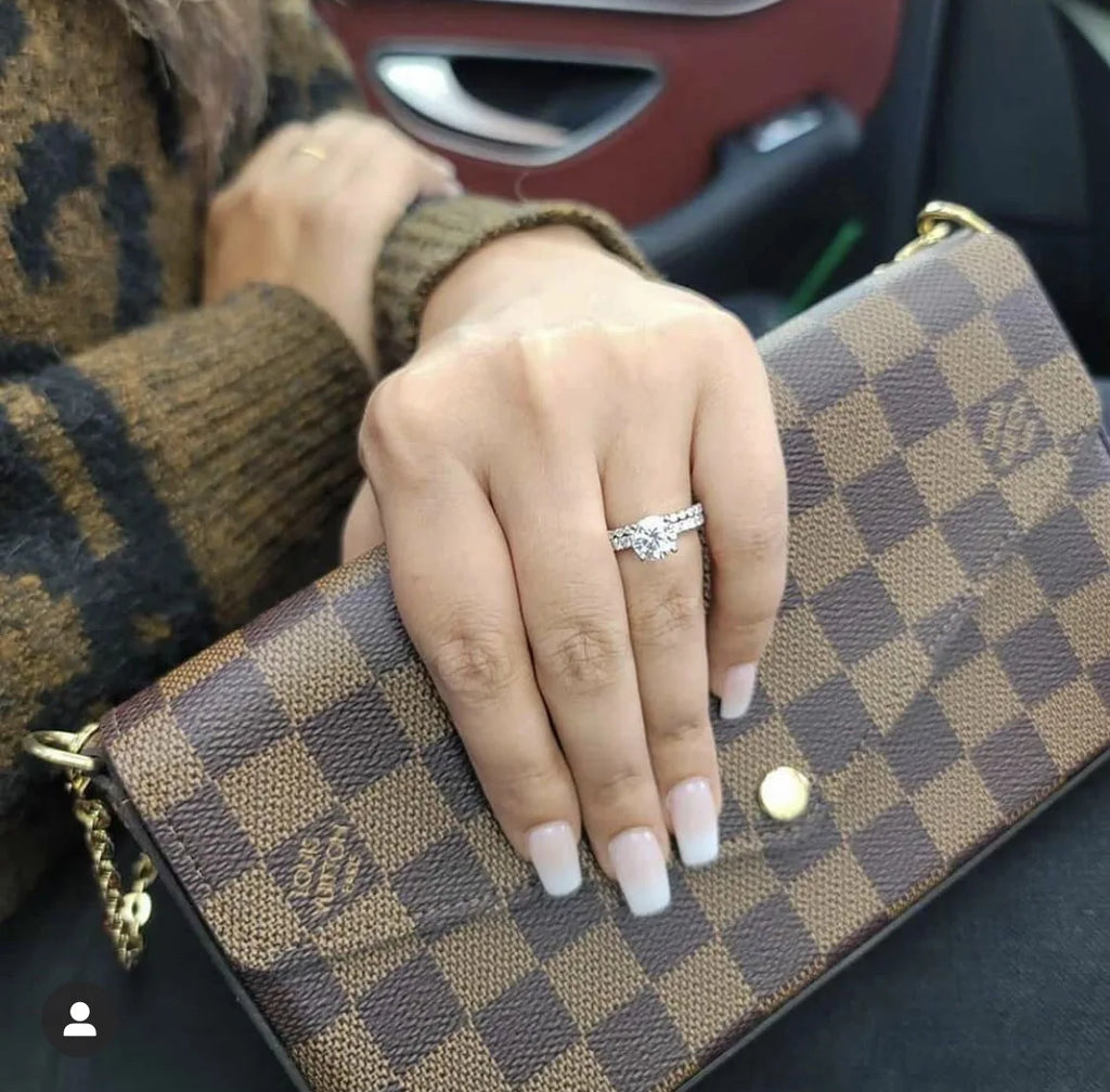 Women's Ring Set Silver Plated with Cubic Zirconia