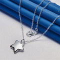 925 sterling silver 16-30 inch sparkling star pendant necklace for women