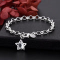 Classic 925 Sterling Silver Shining Crystal Star Bracelets for women