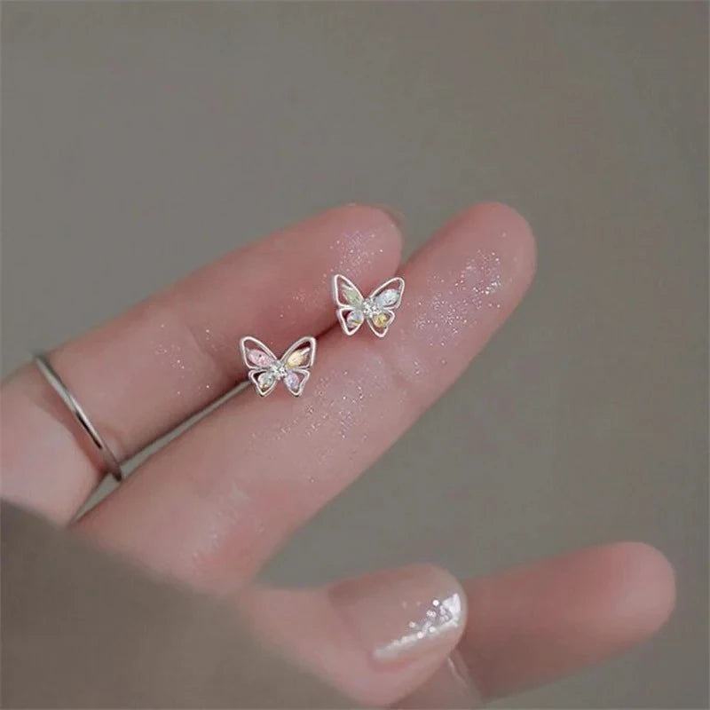 Uini-Tail Hot Selling New sterling silver Colored Butterfly Earrings