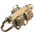 Large Dog Tactical Harness & Leash with MOLLE Pouches Military Vest with Handle