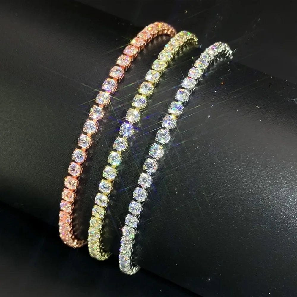 Fashion 2.5mm Zirconia Tennis Bracelet for Women Crystal Charm Designer