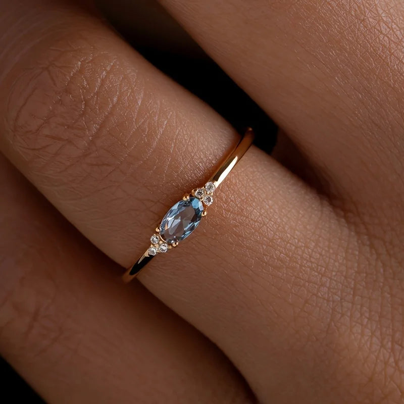 Stylish and Minimalist Golden Plated Ring with Multi-colored Inlay