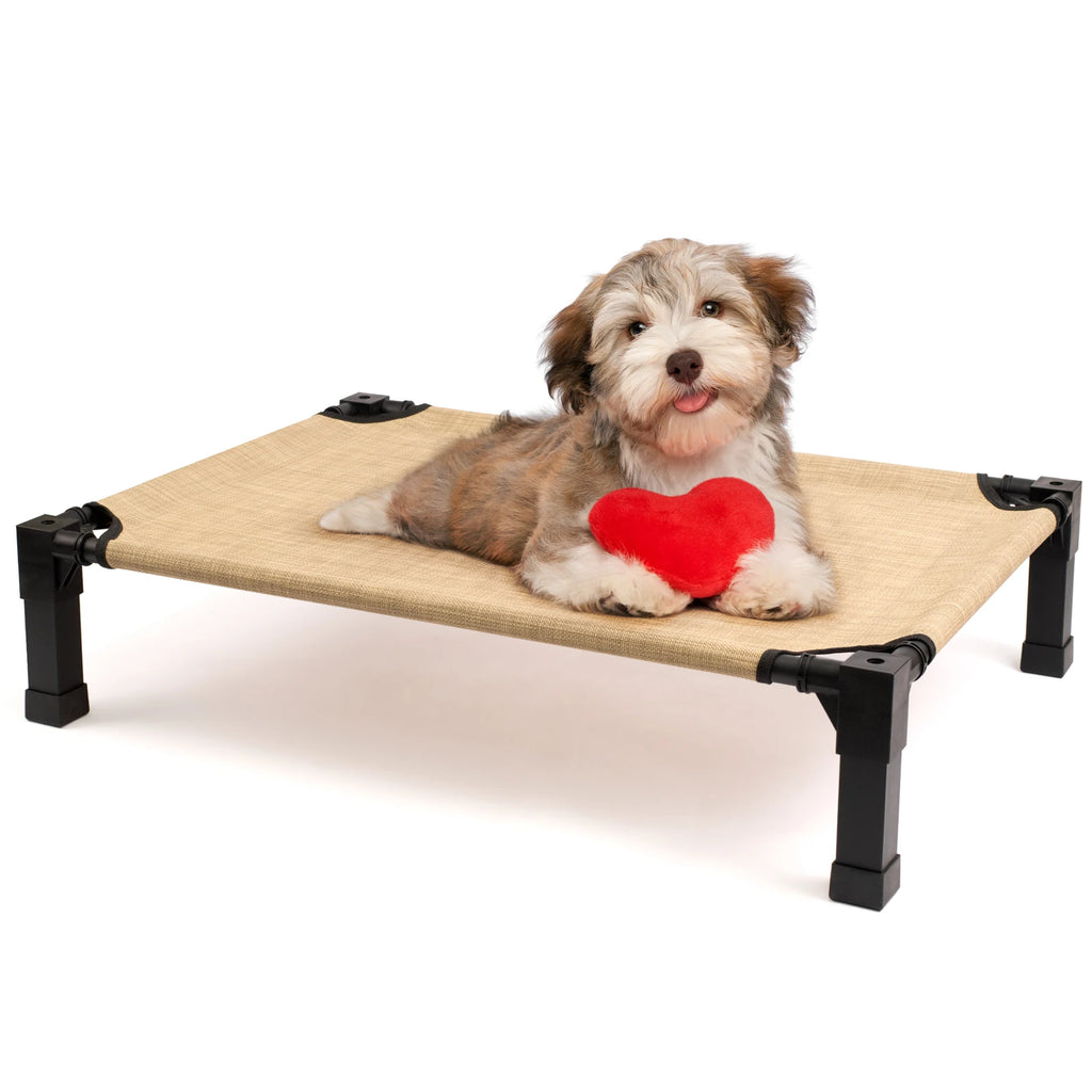 Elevated Dog Bed, Cooling Raised Pet Cot with Chew Proof Washable Breathable Mesh