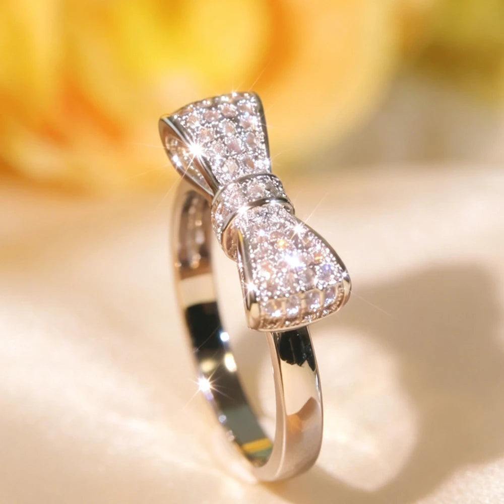 Luxurious  Bowknot Ring - Exquisite Sophisticated Zirconia Ring