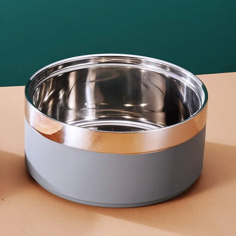 Dog Food Bowl Stainless Steel Double-layer Water Bowls for Dogs Feeding Non-slip