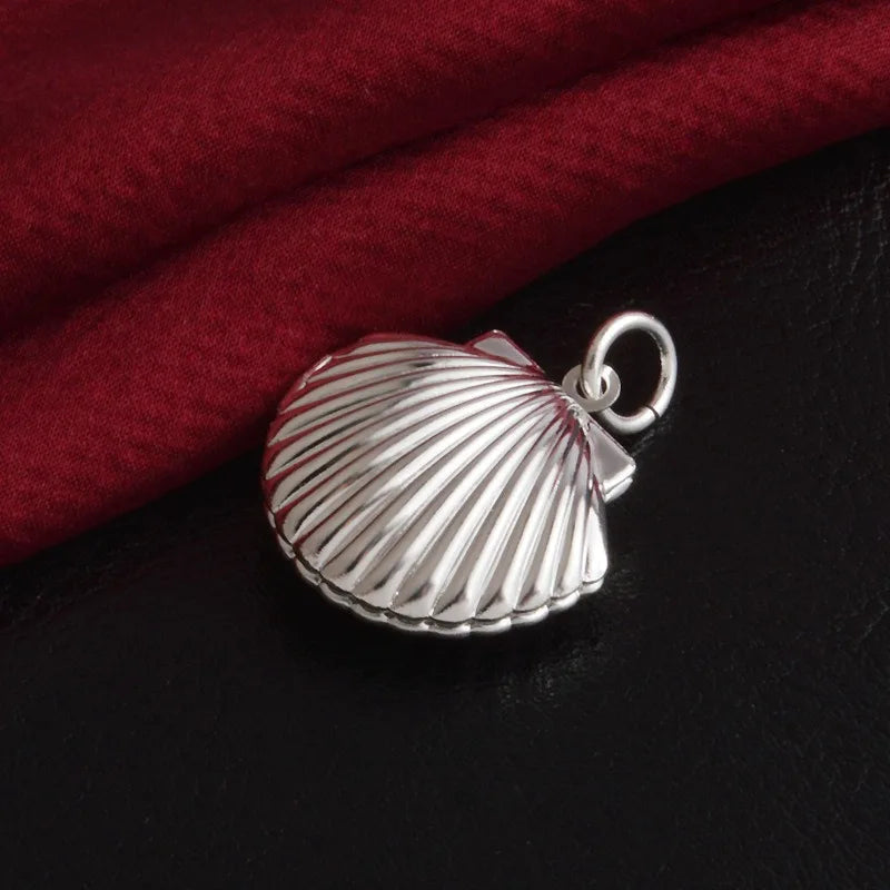 925 Sterling Silver Shell Pendant Necklace Women'S Exquisite Jewelry