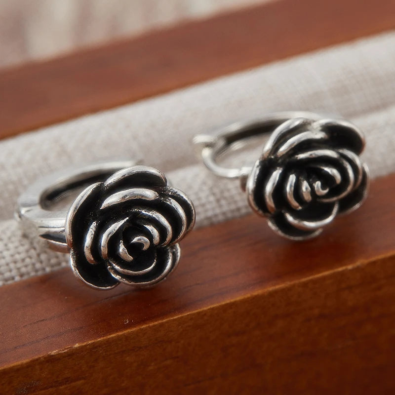 Retro Trend Geometric Flower Drop Earrings