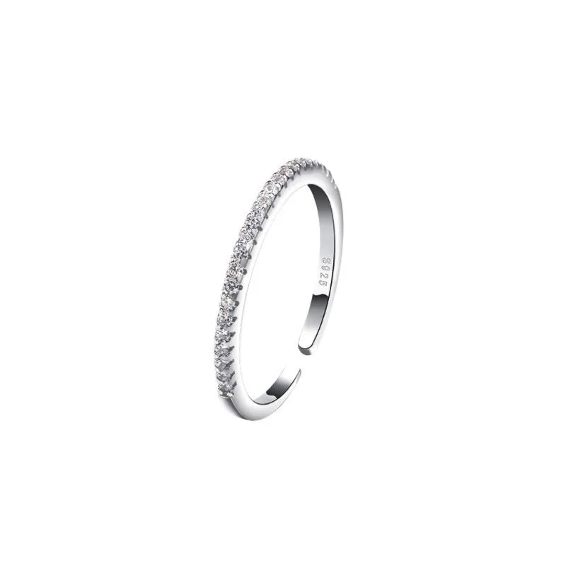 925 Sterling Silver Single Row Zircon Rings For Women