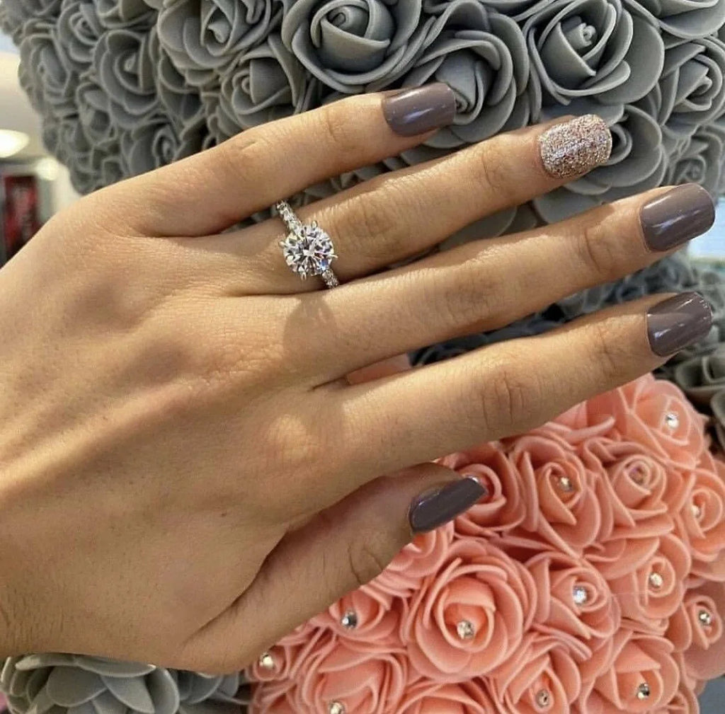 Women's Ring Set Silver Plated with Cubic Zirconia