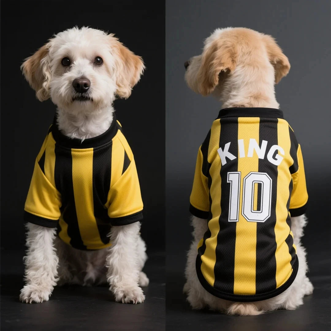 Dog Shirt Breathable Pet Sports Uniform Striped King 10
