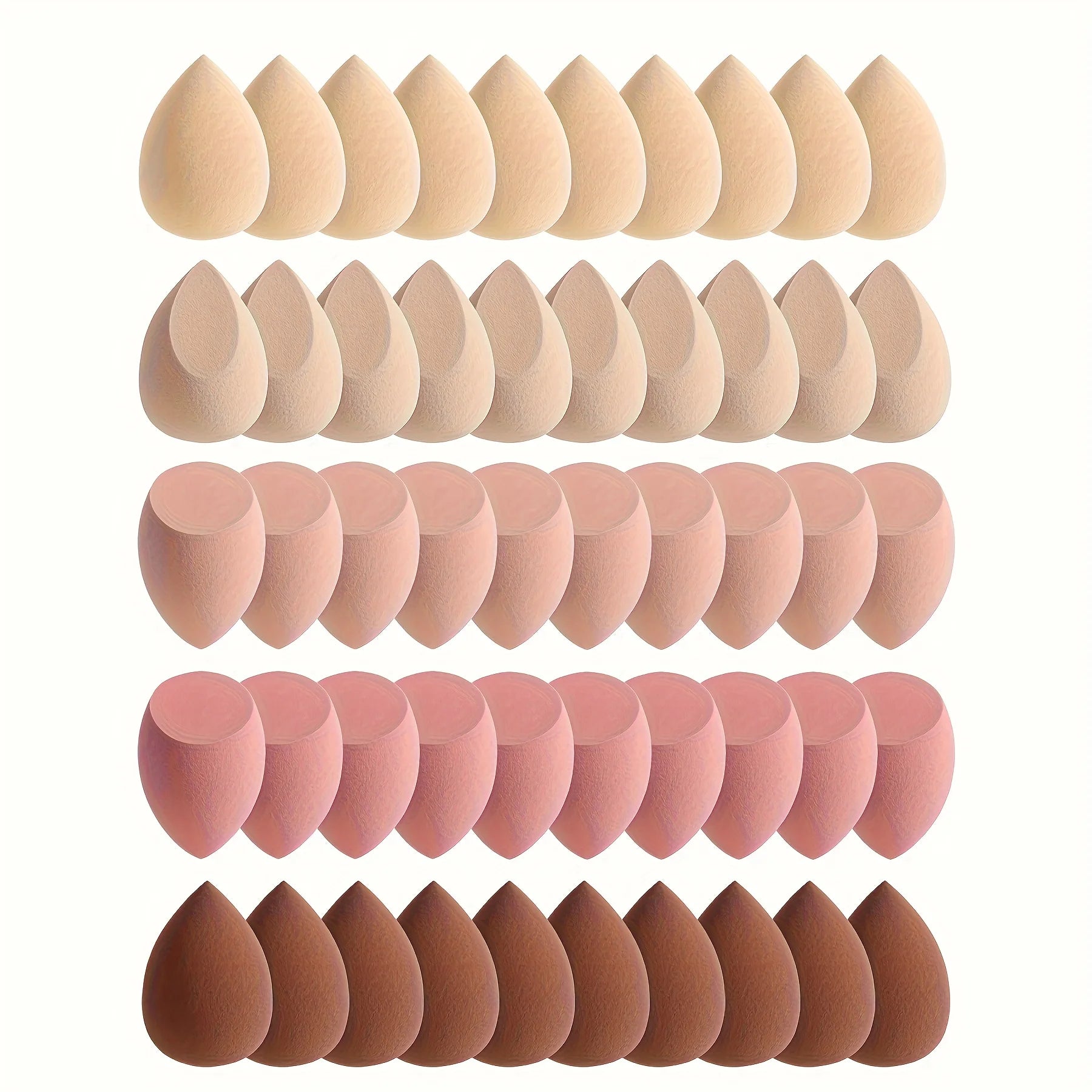 Soft Dry Wet Dual Use Coffee Color Beauty Sponge 12 Pack Daily Foundation Makeup Tool