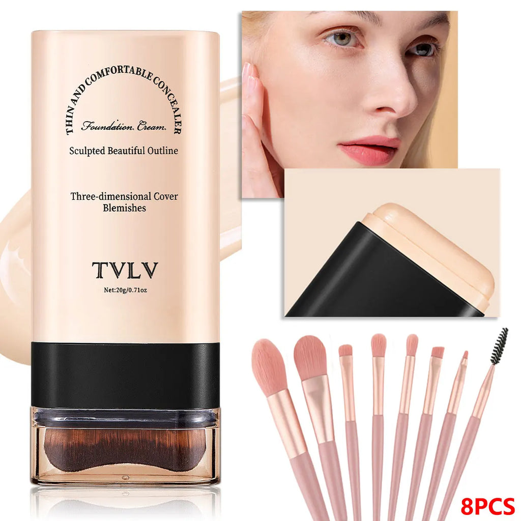 2 In 1 Foundation Concealer Stick With Built-in Brush