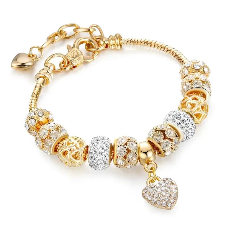 Cute Women Multi-Element Beaded Love Charm Bracelet