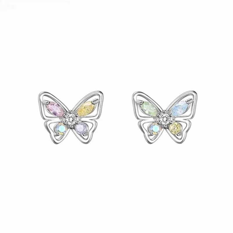 Uini-Tail Hot Selling New sterling silver Colored Butterfly Earrings