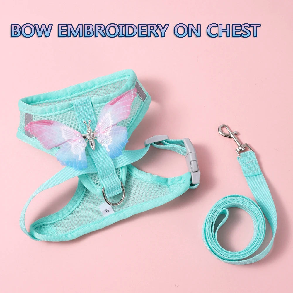 Butterfly Vest Harness Breathable Cute Small Dog Cat Puppy Safe Nylon