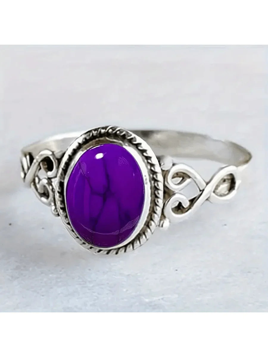 Boho Chic Turquoise Stone Ring Vintage Design For Daily Wear