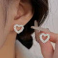 Elegant Heart Irregular Earrings Lovely Stud Earrings Luxury Jewelry For Women
