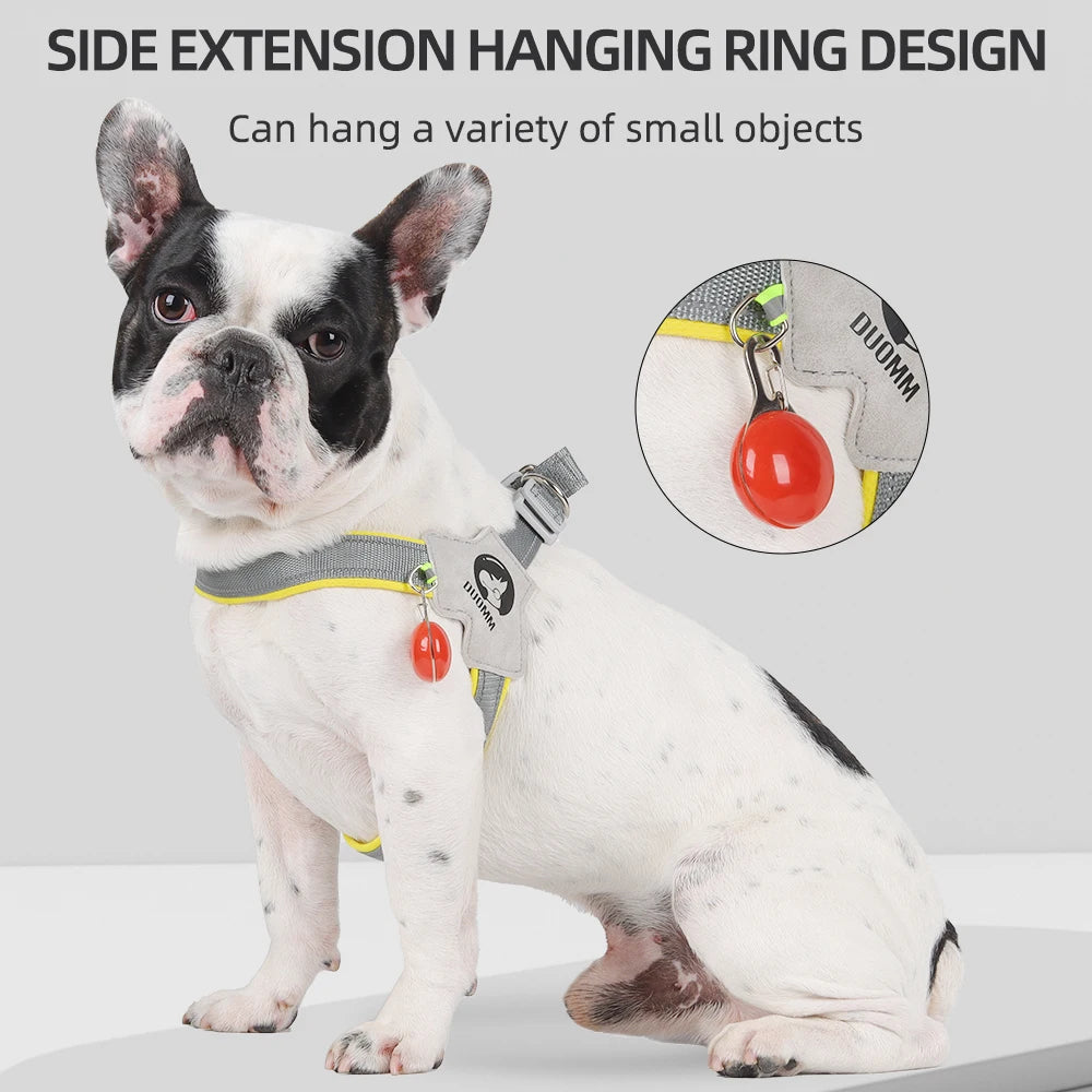 Dog Harness Chest Strap Four Seasons Breathable Mesh Walking Dog Saddle Dog Collar Night Reflective