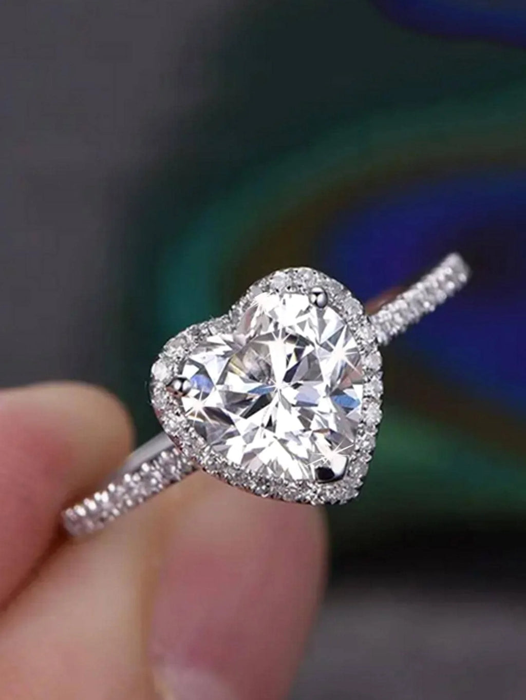 Heart Shaped Cubic Zirconia Ring For Women