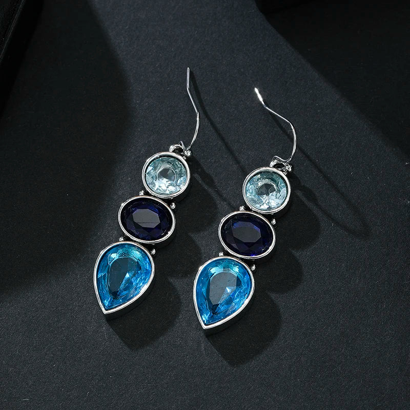 Retro and Trendy Oval Teardrop Shaped Pendant Earrings Women's Personalized and Creative Accessories Jewelry