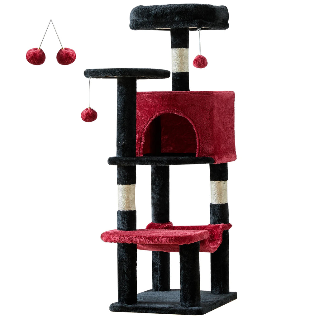 44In Cat Tree Tall Multi-Cat Climbing Tower for Cats  Natural Sisal Scratching Posts