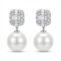 Authentic 925 Sterling Silver Elegant Pearl Drop Earrings