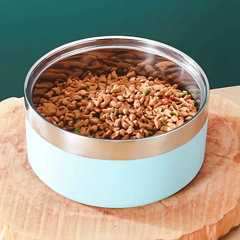 Dog Food Bowl Stainless Steel Double-layer Water Bowls for Dogs Feeding Non-slip